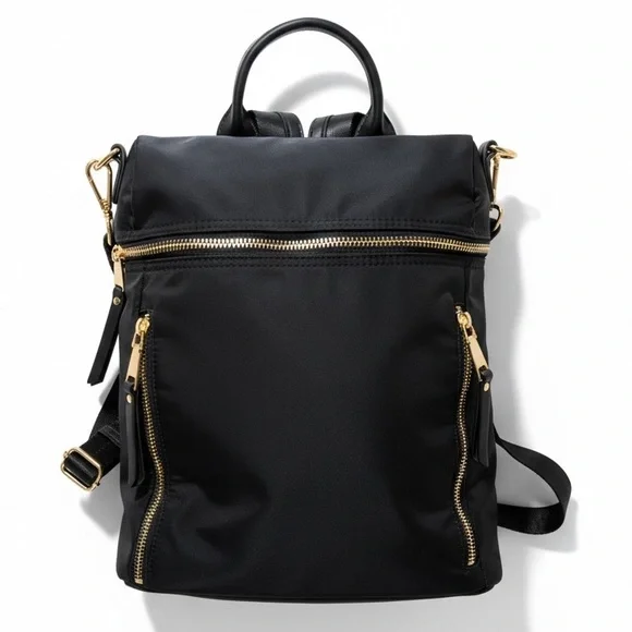 Miztique Sienna Nylon Convertible Backpack In Black - Picture 1 of 11